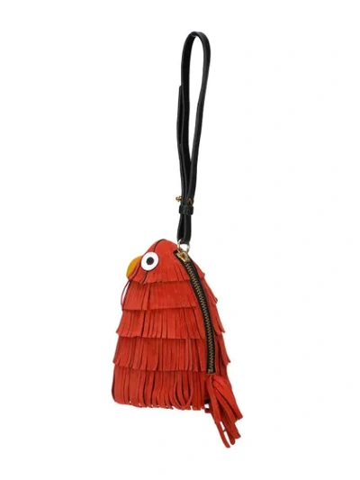 Shop Oscar De La Renta Bird Pouch In Orange