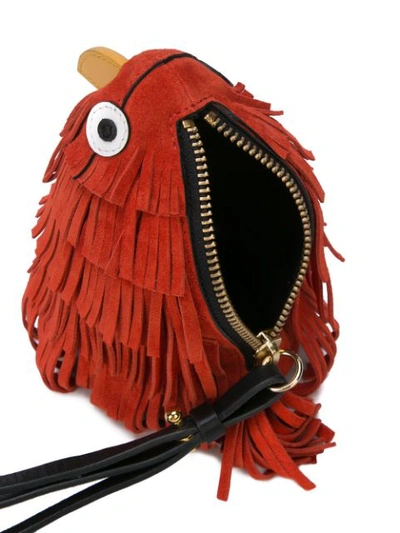 Shop Oscar De La Renta Bird Pouch In Orange