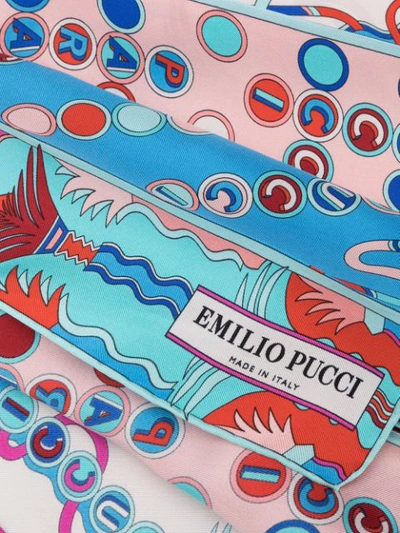 Shop Emilio Pucci La Villa-print Silk-twill Scarf In Blue