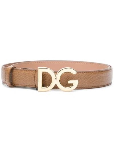 Shop Dolce & Gabbana Logo Buckle Belt - Brown