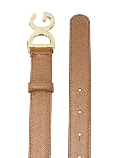 Shop Dolce & Gabbana Logo Buckle Belt - Brown