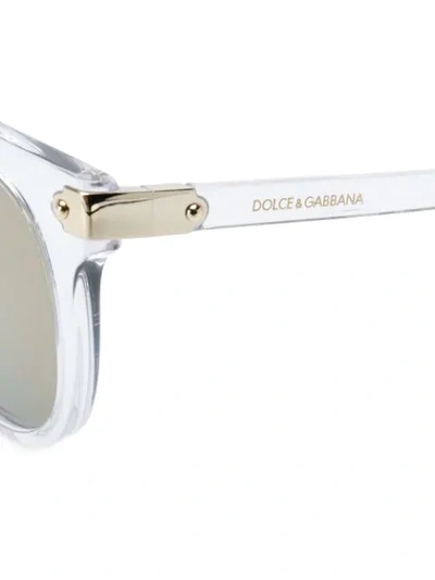 Shop Dolce & Gabbana Cat-eyed Frame Sunglasses In White