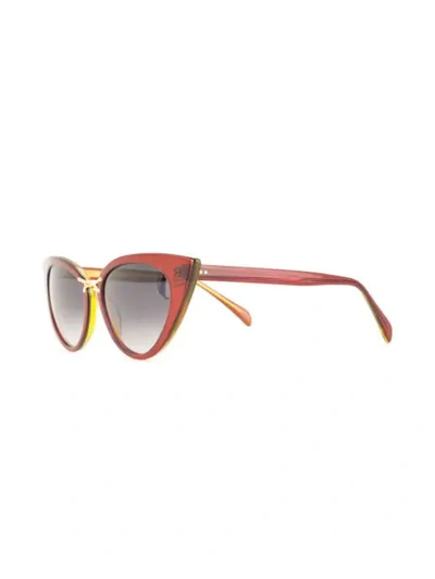 Shop Oscar De La Renta Rectangle Cat-eye Sunglasses In Red