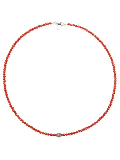 Shop Catherine Michiels Beaded Necklace In Red