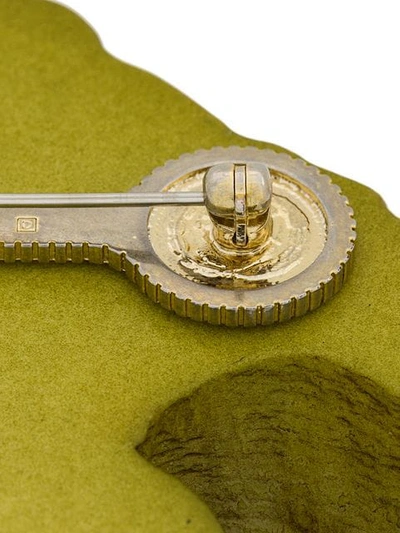 Gucci Rajah Brooch In Yellow