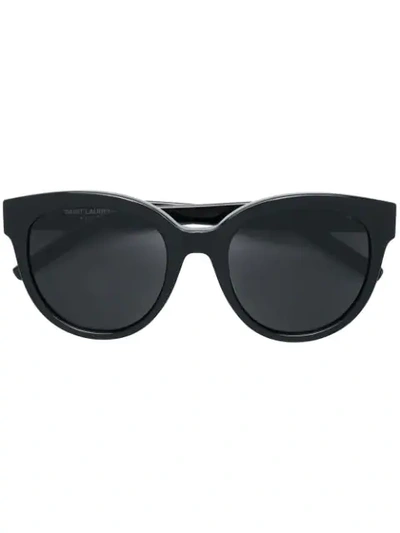 Shop Saint Laurent Oversized Tinted Sunglasses In Black