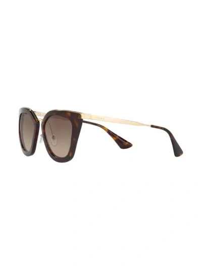 Shop Prada Cat-eye Frame Sunglasses In Brown