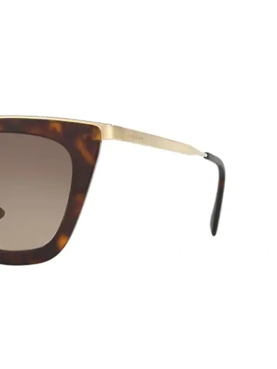 Shop Prada Cat-eye Frame Sunglasses In Brown