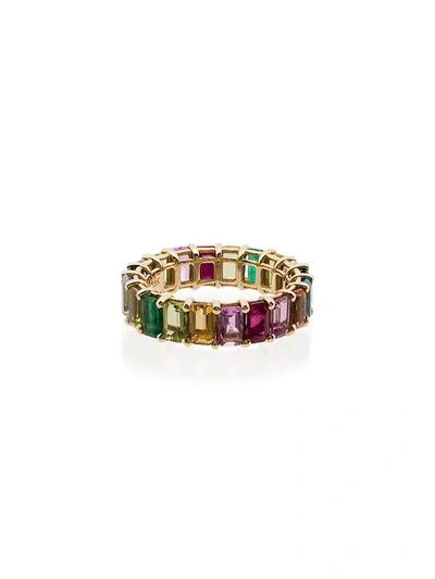 Shop Shay 18kt 'rainbow Eternity' Goldring In Pink