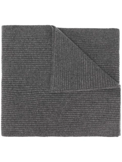 Shop Cashmere In Love Bondi Ribbed Scarf In Grey