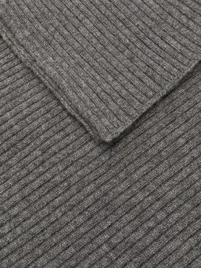 Cashmere In Love Bondi Ribbed Scarf In Grey