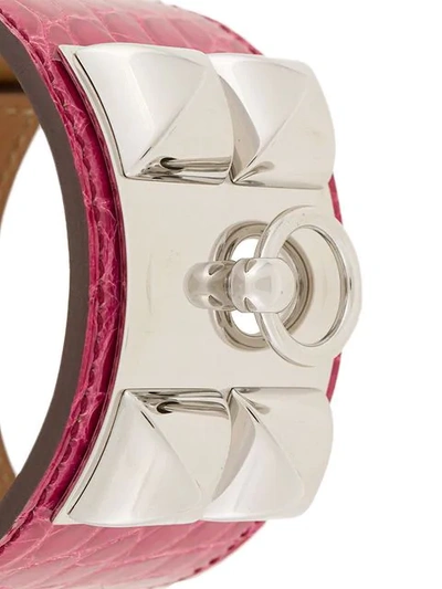 Pre-owned Hermes  Collier De Chien Bangle In Pink