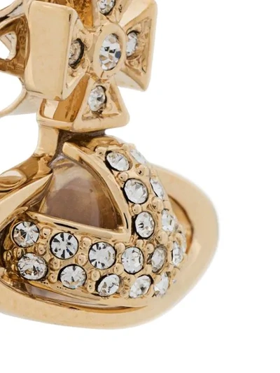Shop Vivienne Westwood Rhinestone Embellished Earrings In Gold