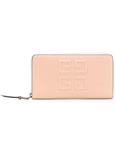 Shop Givenchy 4g Long Zip Wallet In Neutrals