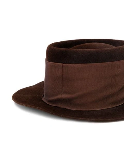 Pre-owned Valentino Garavani Valentino  Felted Fedora Hat - 棕色 In Brown