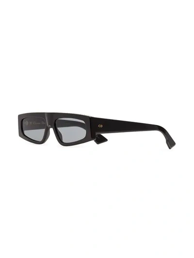 Shop Dior Black Embellished Flat Bridged Sunglasses