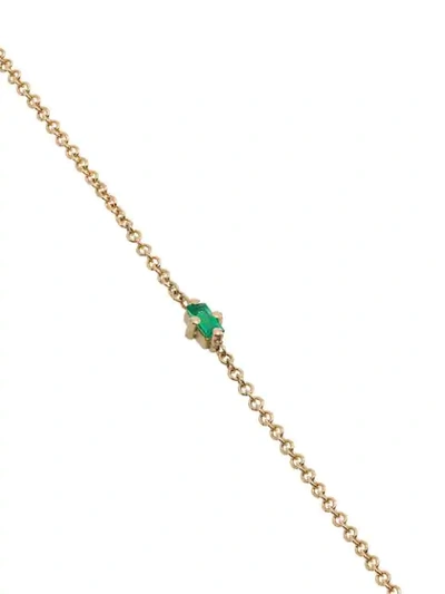 Shop Lizzie Mandler Fine Jewelry 14kt Yellow Gold Floating Emerald Necklace In Green