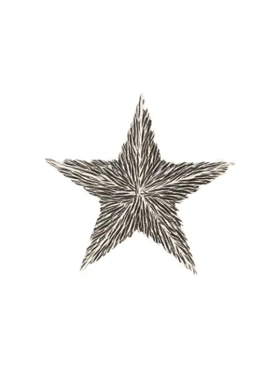 Shop Saint Laurent Star Brooch In Metallic