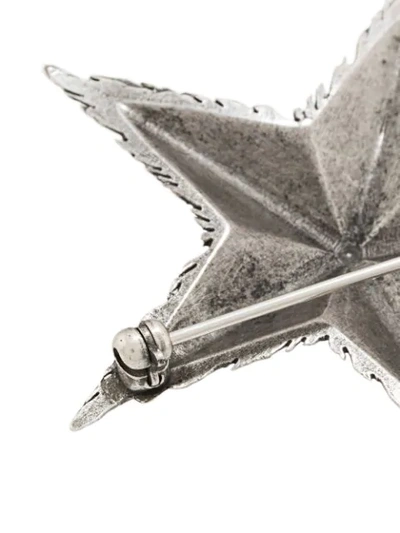 Shop Saint Laurent Star Brooch In Metallic