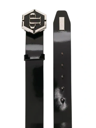 Shop Philipp Plein Logo Buckle Belt In Black