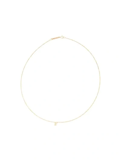 Shop Zoë Chicco 14kt Yellow Gold F Initial Necklace