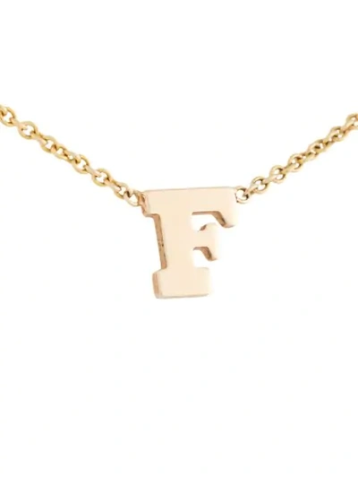 Shop Zoë Chicco 14kt Yellow Gold F Initial Necklace