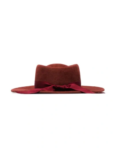 Shop Ruslan Baginskiy Logo Fedora Hat In Red