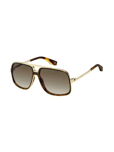 Shop Marc Jacobs Oversized Aviator Sunglasses In Brown