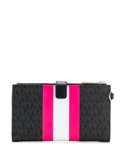 Shop Michael Michael Kors Portemonnaie Mit Smartphone-fach In 658 Blk Neon Pnk