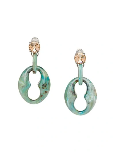 Shop Prada Plexiglass Drop Earrings In F0xs1 Anise Tortoiseshell