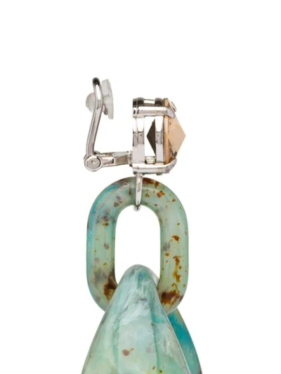 Shop Prada Plexiglass Drop Earrings In F0xs1 Anise Tortoiseshell