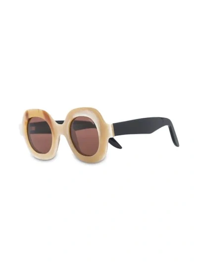 Shop Lapima Rounded Mass Sunglasses In Neutrals