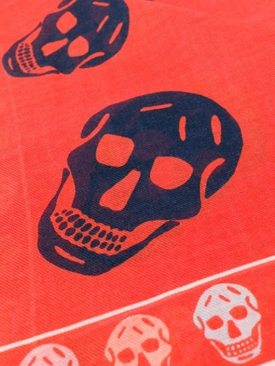 Shop Alexander Mcqueen Skull Print Scarf - Red