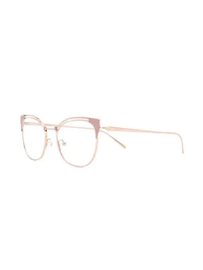 Shop Prada Cat-eye Glasses In Metallic