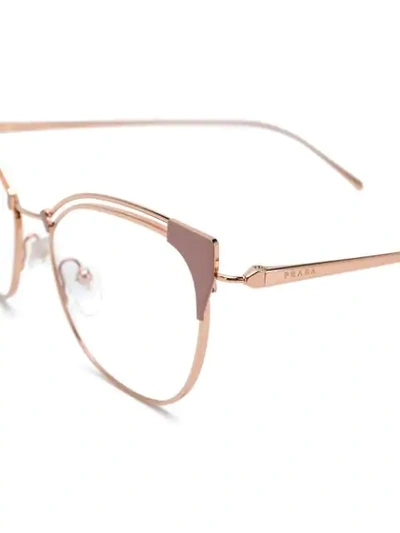 Shop Prada Cat-eye Glasses In Metallic