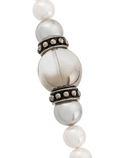 Shop Lanvin Long Pearls Necklace In White
