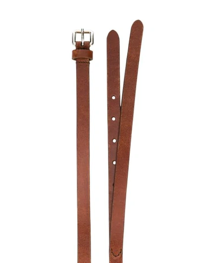 Shop Prada Classic Buckle Belt In Brown