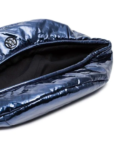 Maison Michel Metallic Blue New Billy Varnished Leather Hat In Blue