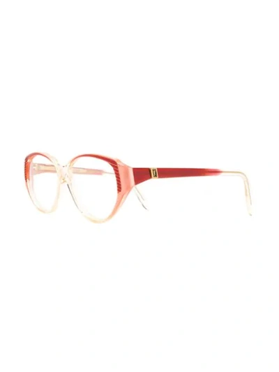 Pre-owned Saint Laurent 1990s Oval Frame Sunglasses In Pink