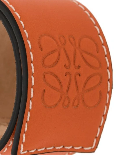 Shop Loewe Embossed Logo Bracelet In Orange