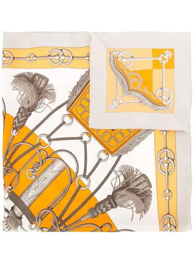 Pre-owned Hermes  Cliquetis Scarf Stole In Yellow