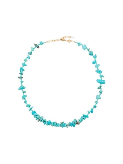 Shop Anni Lu Turquoise Reef Beaded Necklace In Blue