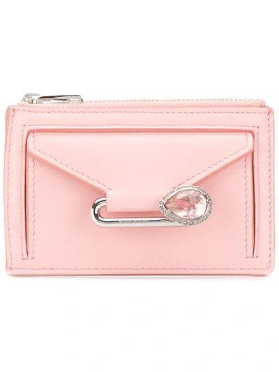 Shop Alexander Mcqueen Small Embellished Wallet In Pink