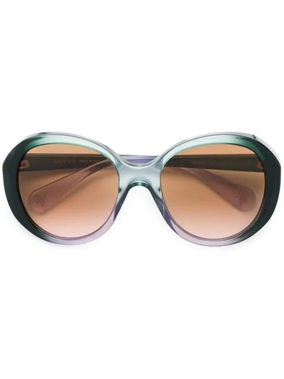 Shop Gucci Gradient Tinted Sunglasses In Green