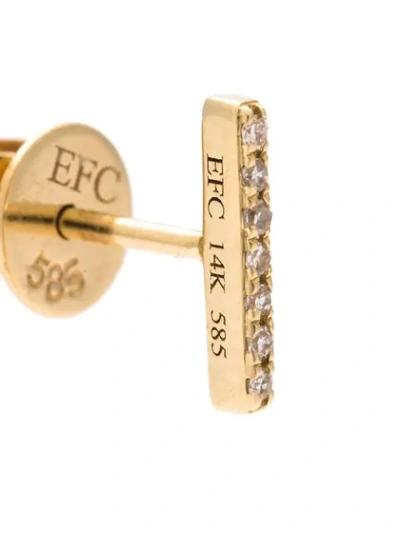Shop Ef Collection Diamond Bar Stud Earrings In Metallic