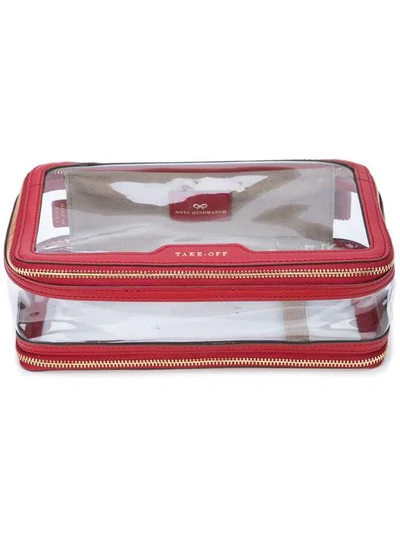 Shop Anya Hindmarch Touch Down Cosmetic Bag In Red