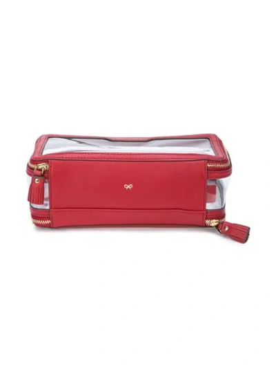 Shop Anya Hindmarch Touch Down Cosmetic Bag In Red