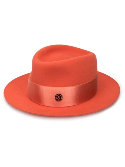Shop Maison Michel Ribbon Detail Hat In Pink