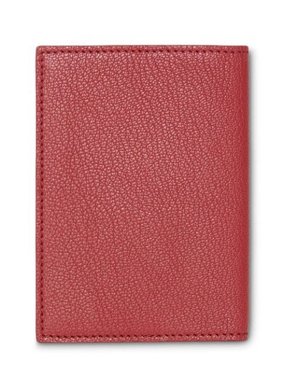 Shop Burberry Leather Passport Holder In Red