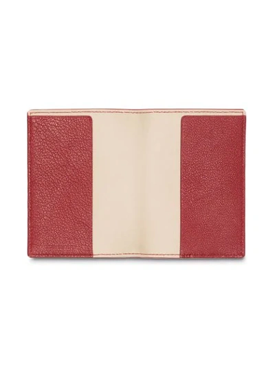 Shop Burberry Leather Passport Holder In Red